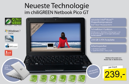 chiliGREEN Netbook Pico GT